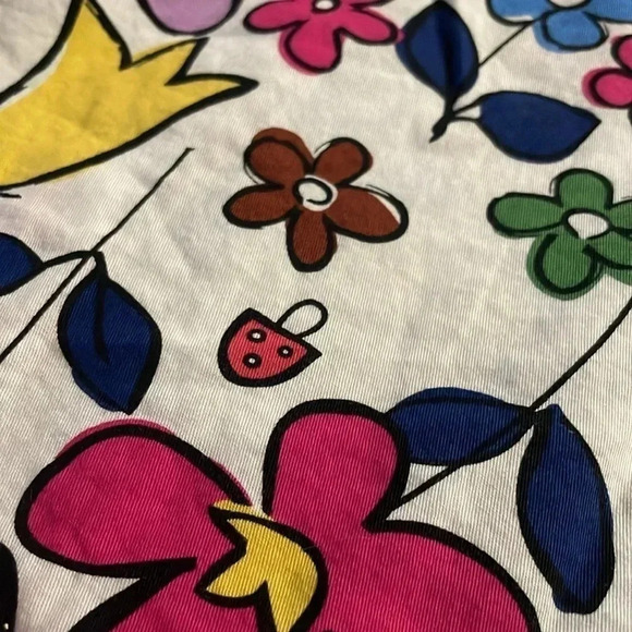 Hanna Andersson Floral Button Down Shirt Front Pocket and Short Sleeves, 12-18m - Picture 3 of 4